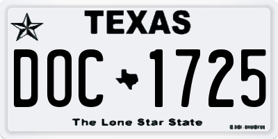 TX license plate DOC1725