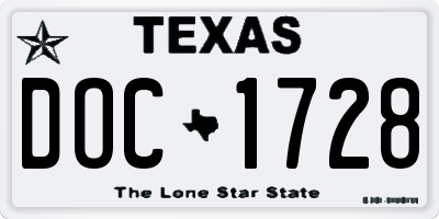 TX license plate DOC1728