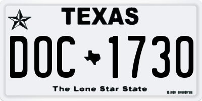 TX license plate DOC1730
