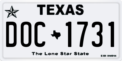 TX license plate DOC1731