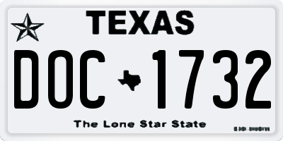 TX license plate DOC1732