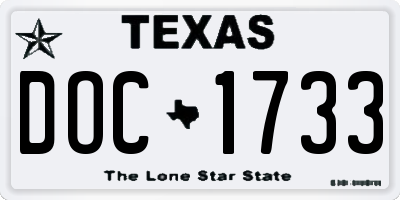 TX license plate DOC1733