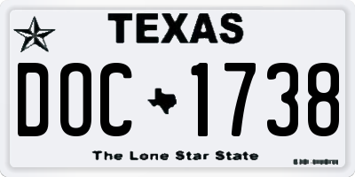TX license plate DOC1738