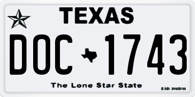 TX license plate DOC1743