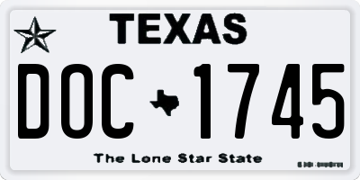 TX license plate DOC1745