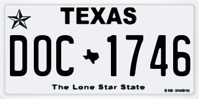 TX license plate DOC1746