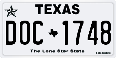 TX license plate DOC1748