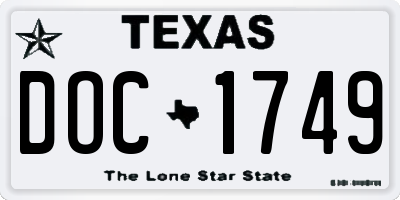 TX license plate DOC1749