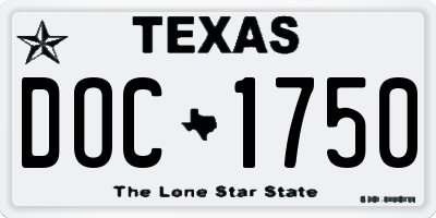 TX license plate DOC1750