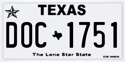TX license plate DOC1751