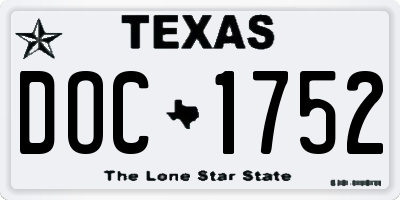 TX license plate DOC1752