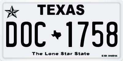 TX license plate DOC1758