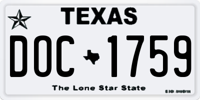 TX license plate DOC1759