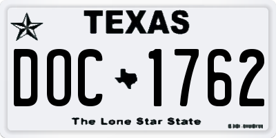 TX license plate DOC1762