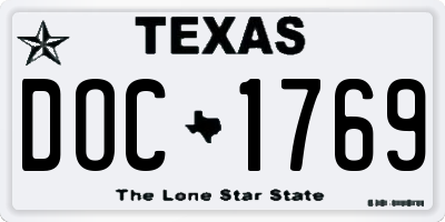 TX license plate DOC1769