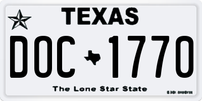 TX license plate DOC1770