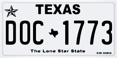 TX license plate DOC1773