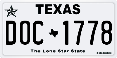 TX license plate DOC1778