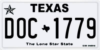 TX license plate DOC1779