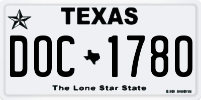 TX license plate DOC1780