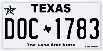 TX license plate DOC1783