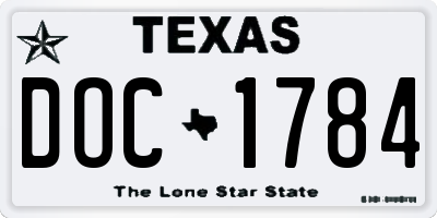TX license plate DOC1784