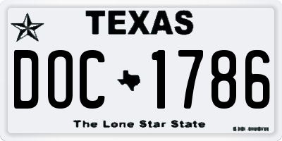 TX license plate DOC1786