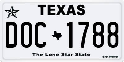 TX license plate DOC1788