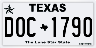 TX license plate DOC1790