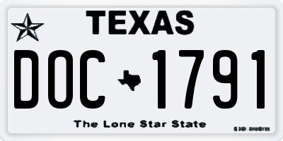TX license plate DOC1791
