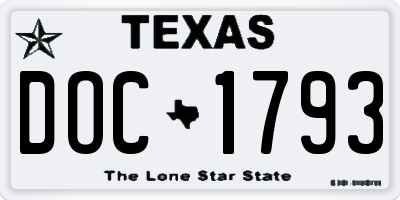 TX license plate DOC1793