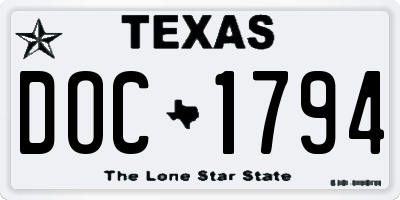 TX license plate DOC1794