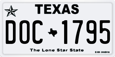 TX license plate DOC1795