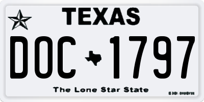TX license plate DOC1797