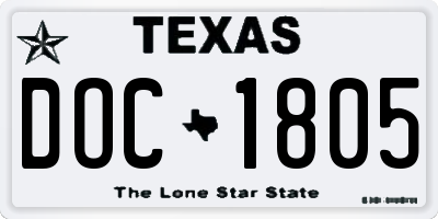 TX license plate DOC1805