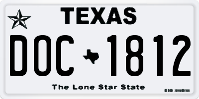 TX license plate DOC1812