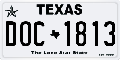 TX license plate DOC1813