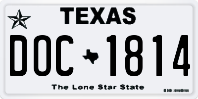 TX license plate DOC1814