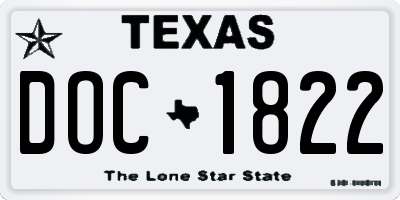 TX license plate DOC1822