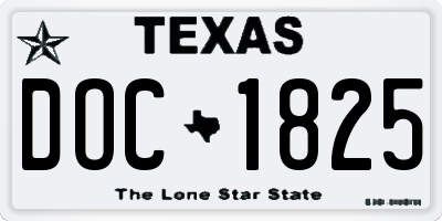 TX license plate DOC1825