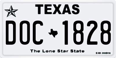 TX license plate DOC1828