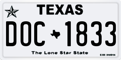 TX license plate DOC1833