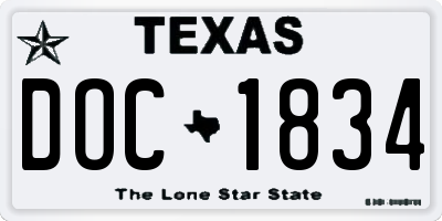 TX license plate DOC1834