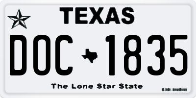 TX license plate DOC1835