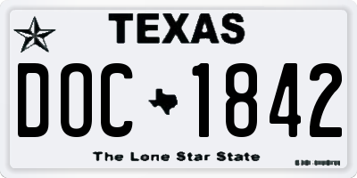 TX license plate DOC1842