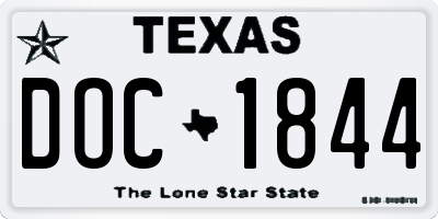 TX license plate DOC1844
