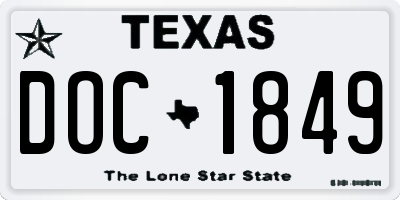 TX license plate DOC1849