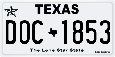 TX license plate DOC1853