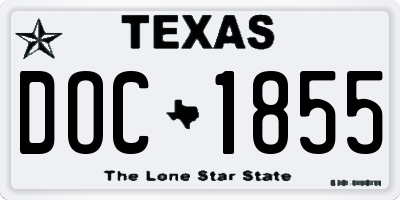 TX license plate DOC1855