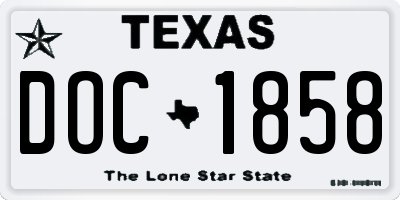 TX license plate DOC1858